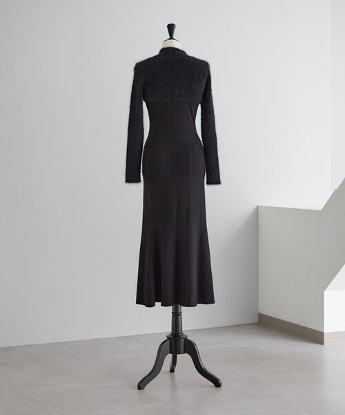 Mavie..7(メヴィセットゥ)の「【Mavie..7】チャイナドッキングニットワンピース(ワンピース・レディース・ブラック・FREE)」の11枚目の写真