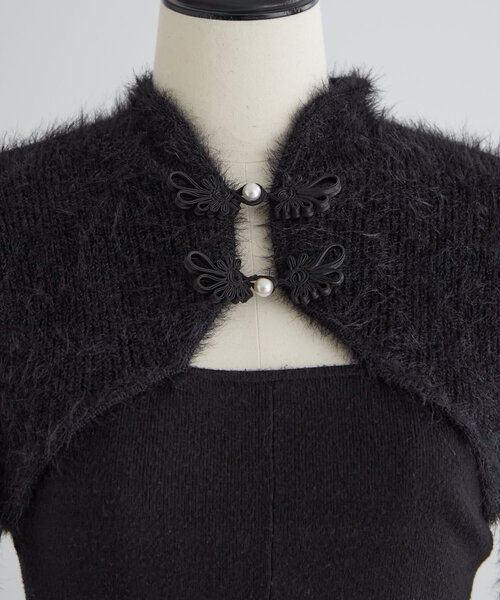 Mavie..7(メヴィセットゥ)の「【Mavie..7】チャイナドッキングニットワンピース(ワンピース・レディース・ブラック・FREE)」の14枚目の写真