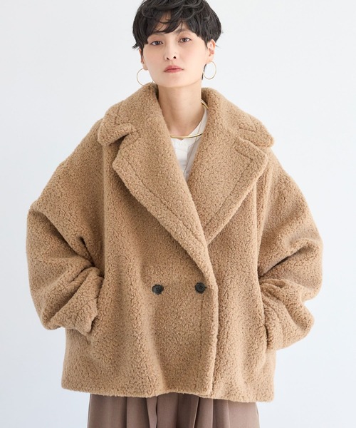 BARNYARDSTORM（バンヤードストーム）の「BARNYARDSTORM / プードルボアコート 【YouTube「i.style closet」紹介アイテム】（ピーコート・レディース・チャコールグレー/ベージュ/キャメル・S/M）」の21枚目の写真