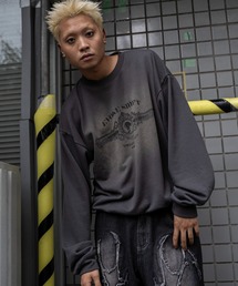 SHORT ROUND | SHORT ROUND/【24年秋冬新作】オーバーダイグラフィックプルオーバー(スウェット)