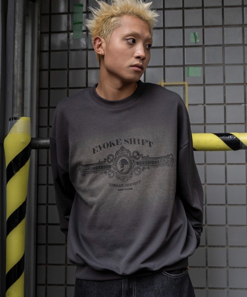 SHORT ROUND（ショートラウンド）の「SHORT ROUND/オーバーダイグラフィックプルオーバー（スウェット・メンズ・ブラウン系その他/ブラック系その他・FREE）」の6枚目の写真