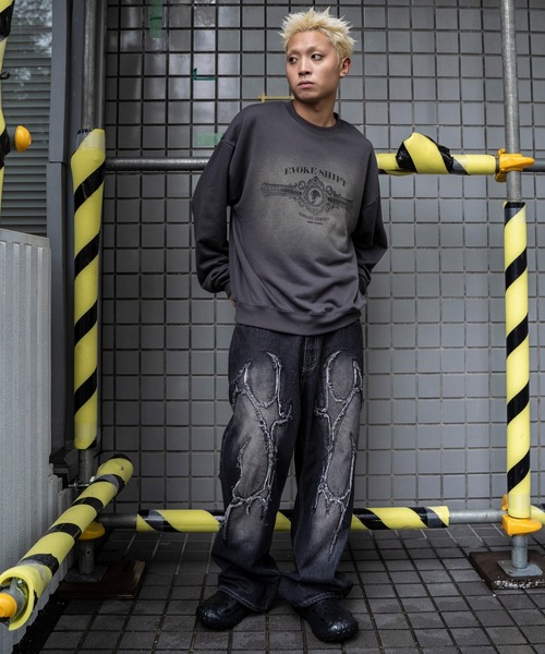 SHORT ROUND（ショートラウンド）の「SHORT ROUND/オーバーダイグラフィックプルオーバー（スウェット・メンズ・ブラウン系その他/ブラック系その他・FREE）」の8枚目の写真