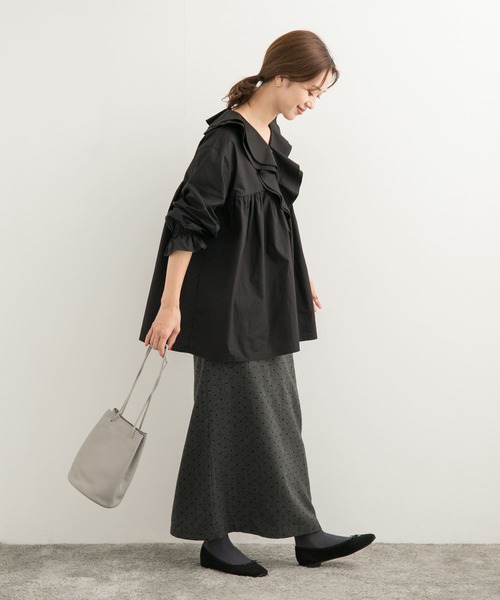 URBAN RESEARCH DOORS（アーバンリサーチドアーズ）の「フロッキードットナロースカート（スカート・レディース・チャコールグレー・SMALL/MEDIUM）」の13枚目の写真