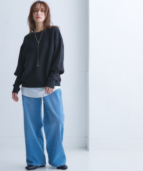 Soiunique（スワユニーク）の「あったか裏シャギー超ワイドパンツ［Soiunique］（その他パンツ・レディース・ブルー/ワンウォッシュ・LL/M/L）」の9枚目の写真