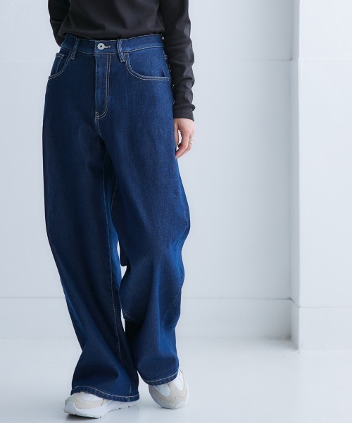 Soiunique（スワユニーク）の「あったか裏シャギー超ワイドパンツ［Soiunique］（その他パンツ・レディース・ブルー/ワンウォッシュ・LL/M/L）」の14枚目の写真