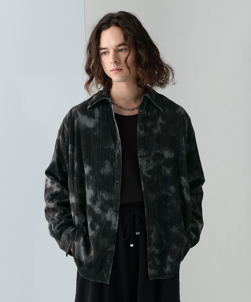 HARE（ハレ）の「オウルガラクラッシュベロアシャツ(HARE)（シャツ/ブラウス・メンズ・ブラック/ブラウン・FREE）」の6枚目の写真