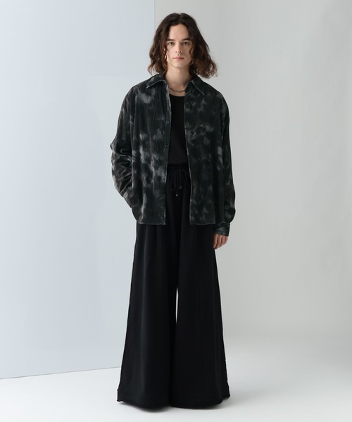 HARE（ハレ）の「オウルガラクラッシュベロアシャツ(HARE)（シャツ/ブラウス・メンズ・ブラック/ブラウン・FREE）」の4枚目の写真