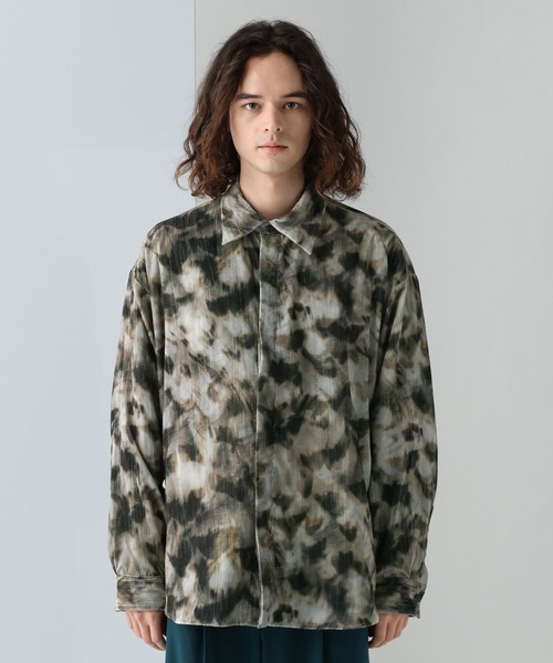 HARE（ハレ）の「オウルガラクラッシュベロアシャツ(HARE)（シャツ/ブラウス・メンズ・ブラック/ブラウン・FREE）」の9枚目の写真