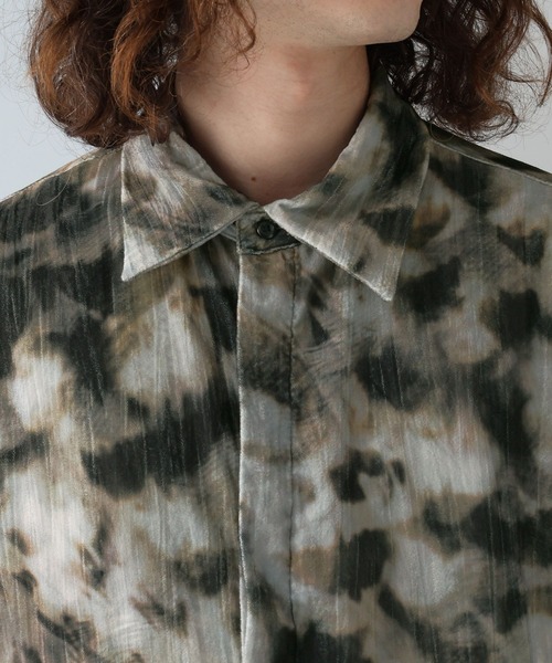 HARE（ハレ）の「オウルガラクラッシュベロアシャツ(HARE)（シャツ/ブラウス・メンズ・ブラック/ブラウン・FREE）」の12枚目の写真