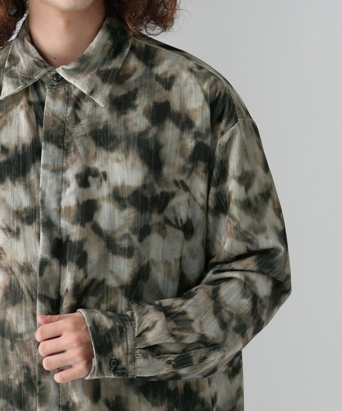 HARE（ハレ）の「オウルガラクラッシュベロアシャツ(HARE)（シャツ/ブラウス・メンズ・ブラック/ブラウン・FREE）」の13枚目の写真