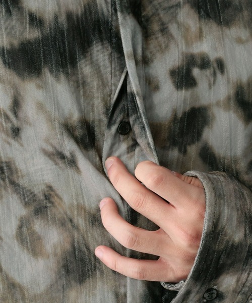 HARE（ハレ）の「オウルガラクラッシュベロアシャツ(HARE)（シャツ/ブラウス・メンズ・ブラック/ブラウン・FREE）」の16枚目の写真