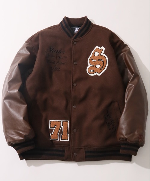 セール】【STARTER /スターター】 袖 PU フェイク メルトン 中綿