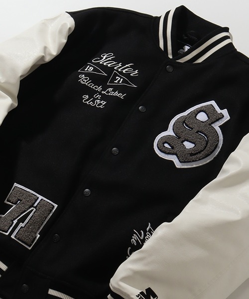 セール】【STARTER /スターター】 袖 PU フェイク メルトン 中綿