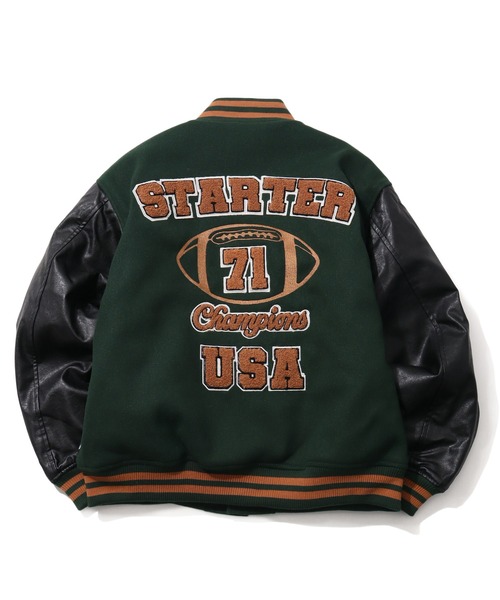 セール】【STARTER /スターター】 袖 PU フェイク メルトン 中綿