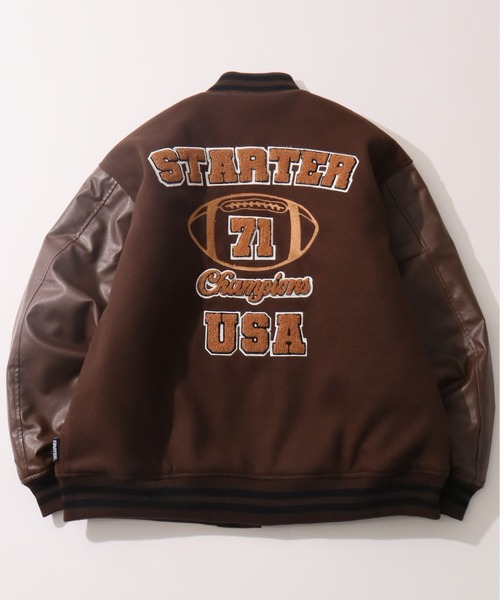 セール】【STARTER /スターター】 袖 PU フェイク メルトン 中綿