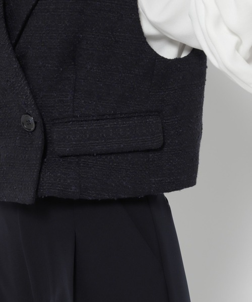 LEPSIM（レプシィム）の「【入卒式／セレモニー】ツイードショートジレ　207939（その他アウター・レディース・ライトベージュ/ネイビー・FREE）」の7枚目の写真