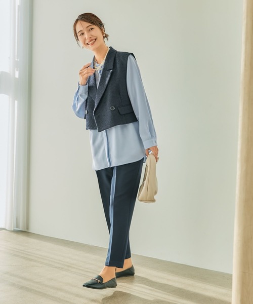 LEPSIM（レプシィム）の「【入卒式／セレモニー】ツイードショートジレ　207939（その他アウター・レディース・ライトベージュ/ネイビー・FREE）」の13枚目の写真
