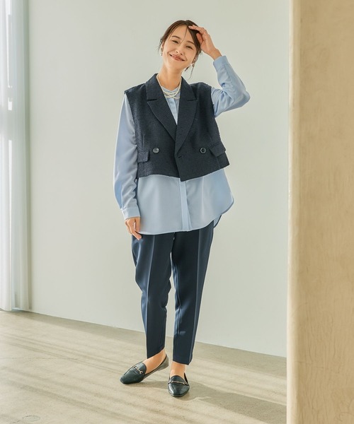 LEPSIM（レプシィム）の「【入卒式／セレモニー】ツイードショートジレ　207939（その他アウター・レディース・ライトベージュ/ネイビー・FREE）」の15枚目の写真