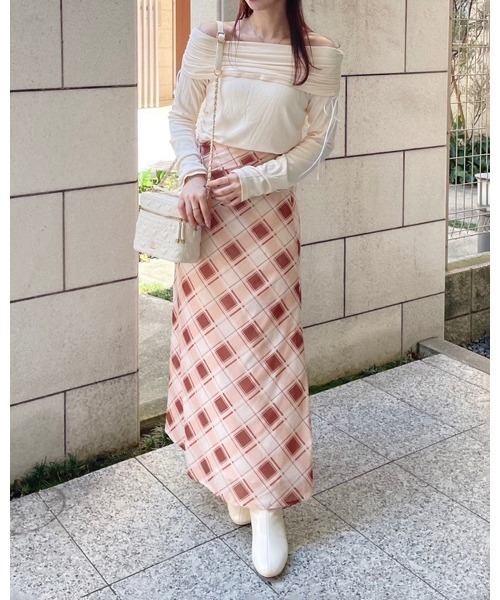 one after another NICE CLAUP(ワンアフターアナザーナイスクラップ)の「ドロストリボンオフショルトップス(Tシャツ/カットソー・レディース・モカ/ピンク/アイボリー・FREE)」の21枚目の写真