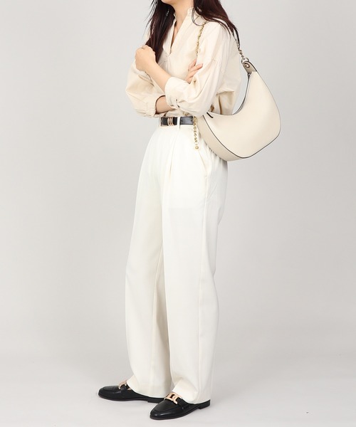 Esime(エシミー)の「【丈長め】ストレートスラックスパンツ ウエストゴム(スラックス・レディース・グレー/アイボリー/ブラック・MEDIUM/LARGE/SMALL)」の12枚目の写真
