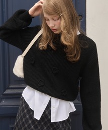 バラモチーフニット / rose motif knit