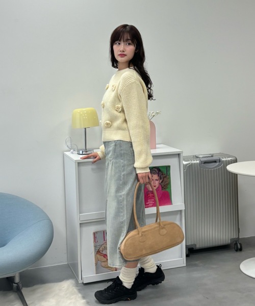 Birthday room(バースデイルーム)の「バラモチーフニット / rose motif knit(ニット/セーター・レディース・ブラック/アイボリー・FREE)」の18枚目の写真