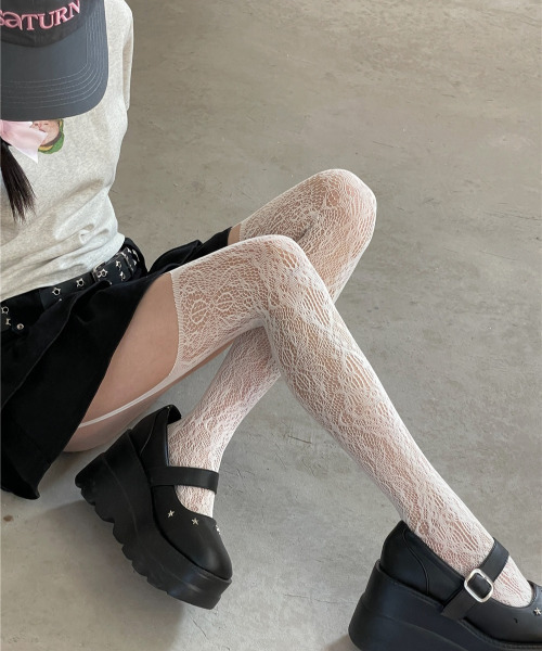 セール】『SBLTR』ユニセックス ストラップレースタイツ カラータイツ