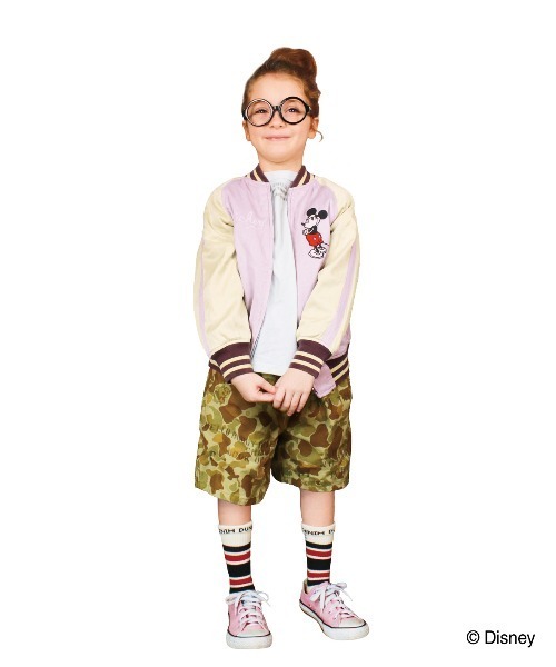 DENIM DUNGAREE（デニムダンガリー）の「Back-satin Scribble Shorts（その他パンツ・キッズ・ベージュ/ライトブラウン・120/110/100）」の2枚目の写真