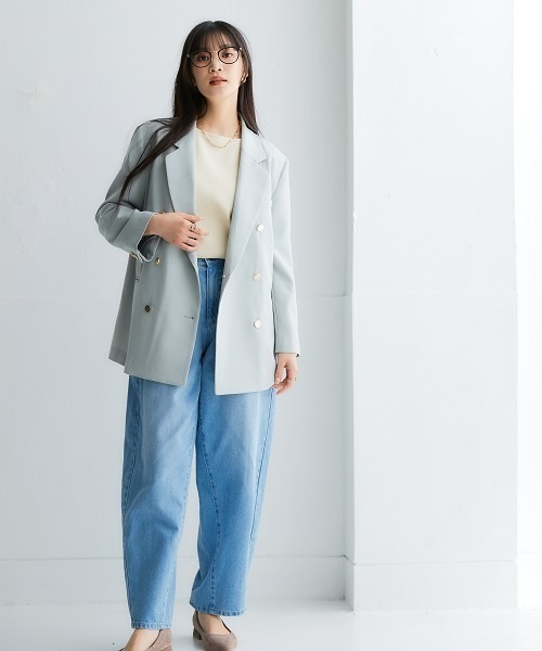 nissen(ニッセン)の「ふっくらかるいフォルムニットボートネッククロップド丈七分袖トップス(ハンガー干し可能)<大きいサイズ有>(ニット/セーター・レディース・グレイッシュブルー/ブラック/モカ/ベージュ系・3L/LL/L/M/S)」の11枚目の写真