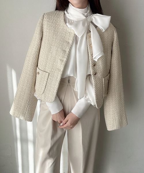 Meiru(メイル)の「2wayシアーボウタイリボンブラウス(シャツ/ブラウス・レディース・ブラック/ブルー/ホワイト・LARGE/MEDIUM/SMALL)」の9枚目の写真