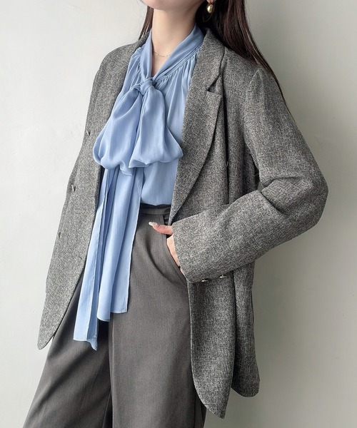 Meiru(メイル)の「2wayシアーボウタイリボンブラウス(シャツ/ブラウス・レディース・ブラック/ブルー/ホワイト・LARGE/MEDIUM/SMALL)」の22枚目の写真