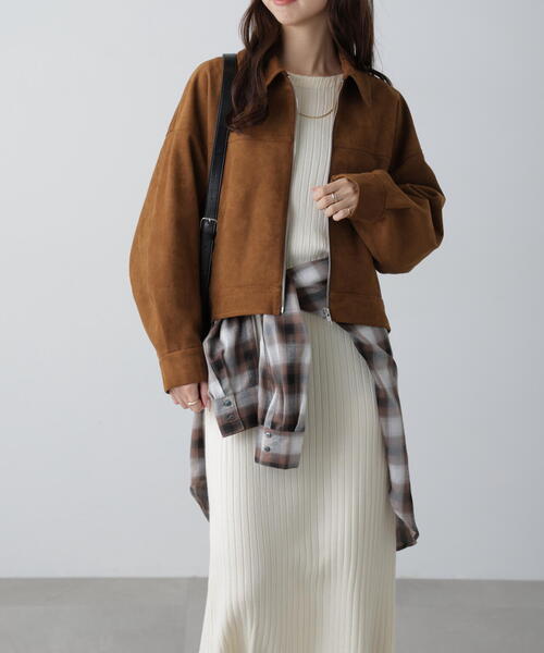 FREE'S MART（フリーズマート）の「ボートネックニットワンピース（ワンピース・レディース・ホワイト/ベージュ/グレー/ブラック・SMALL/MEDIUM）」の17枚目の写真