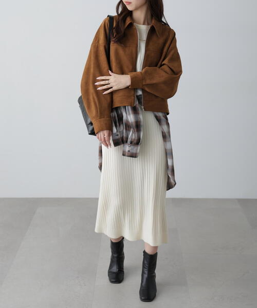 FREE'S MART（フリーズマート）の「ボートネックニットワンピース（ワンピース・レディース・ホワイト/ベージュ/グレー/ブラック・SMALL/MEDIUM）」の19枚目の写真