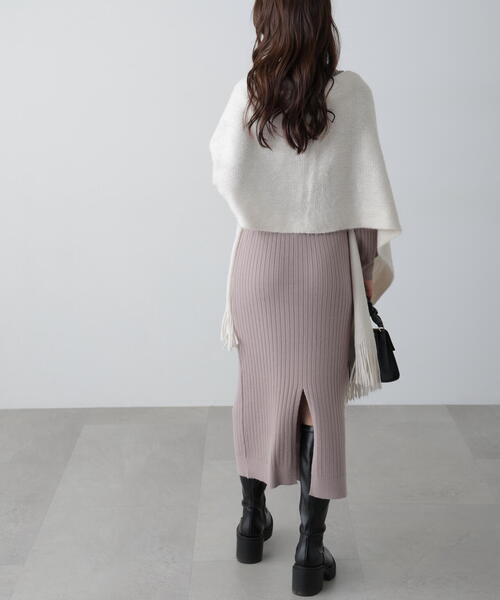 FREE'S MART（フリーズマート）の「ボートネックニットワンピース（ワンピース・レディース・ホワイト/ベージュ/グレー/ブラック・SMALL/MEDIUM）」の12枚目の写真