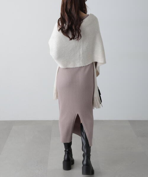 FREE'S MART（フリーズマート）の「ボートネックニットワンピース（ワンピース・レディース・ホワイト/ベージュ/グレー/ブラック・SMALL/MEDIUM）」の13枚目の写真