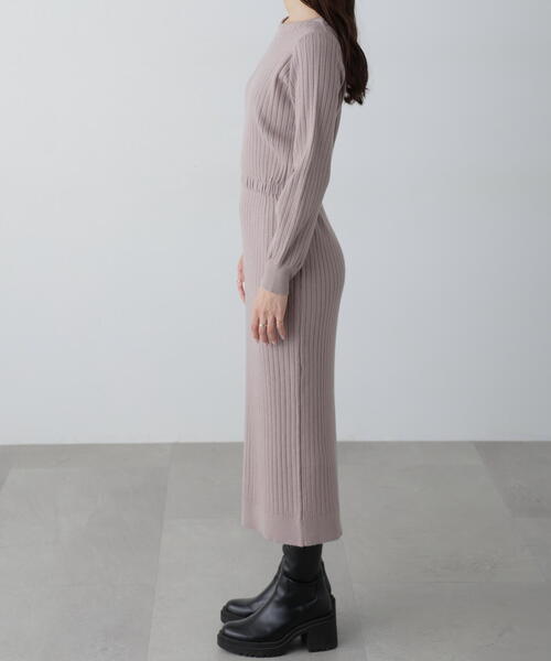 FREE'S MART（フリーズマート）の「ボートネックニットワンピース（ワンピース・レディース・ホワイト/ベージュ/グレー/ブラック・SMALL/MEDIUM）」の16枚目の写真