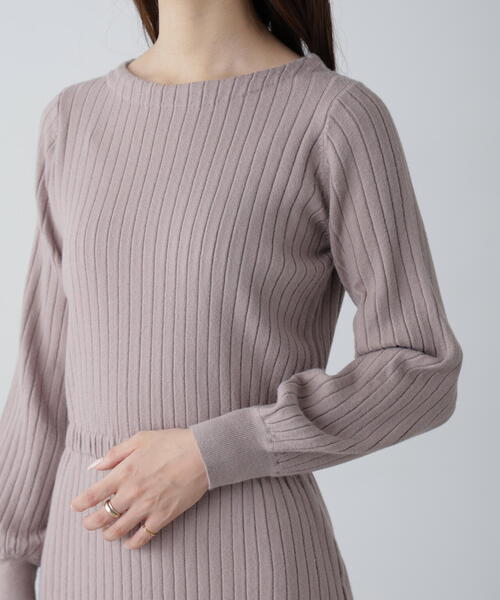 FREE'S MART（フリーズマート）の「ボートネックニットワンピース（ワンピース・レディース・ホワイト/ベージュ/グレー/ブラック・SMALL/MEDIUM）」の7枚目の写真