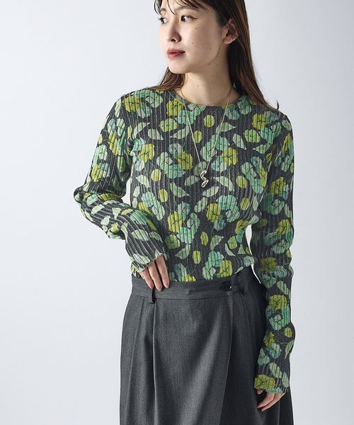 JOURNAL STANDARD（ジャーナルスタンダード）の「【TOLIGHT×JOURNALSTANDARD】 フラワーリブニット（ニット/セーター・レディース・イエロー/チャコールグレー・FREE）」の22枚目の写真