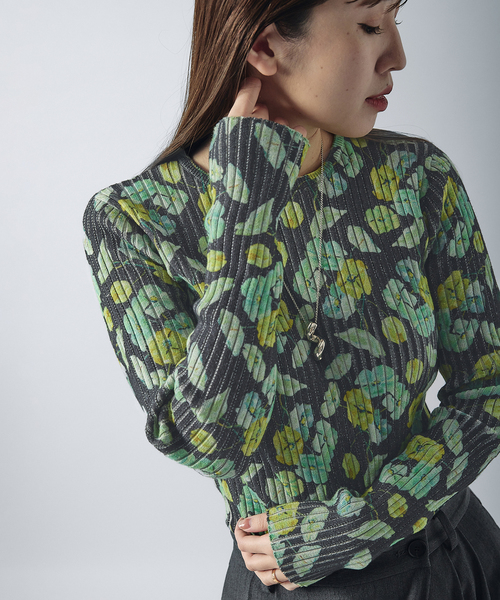 JOURNAL STANDARD（ジャーナルスタンダード）の「【TOLIGHT×JOURNALSTANDARD】 フラワーリブニット（ニット/セーター・レディース・イエロー/チャコールグレー・FREE）」の21枚目の写真