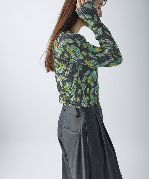 JOURNAL STANDARD（ジャーナルスタンダード）の「【TOLIGHT×JOURNALSTANDARD】 フラワーリブニット（ニット/セーター・レディース・イエロー/チャコールグレー・FREE）」の20枚目の写真