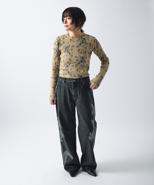 JOURNAL STANDARD（ジャーナルスタンダード）の「【TOLIGHT×JOURNALSTANDARD】 フラワーリブニット（ニット/セーター・レディース・イエロー/チャコールグレー・FREE）」の19枚目の写真