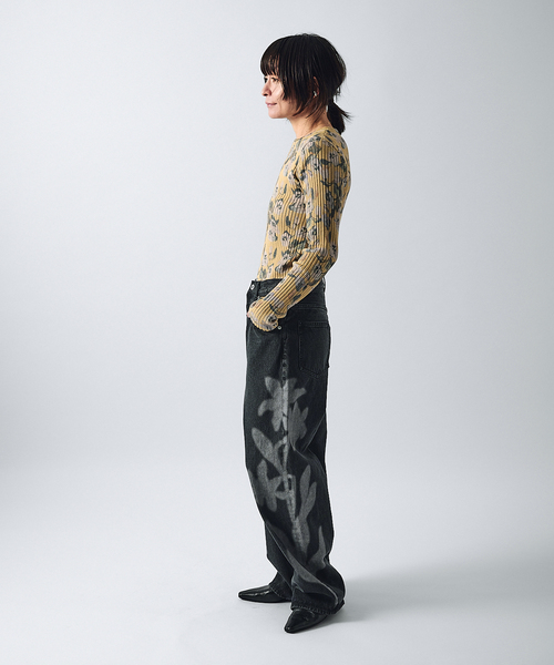 JOURNAL STANDARD（ジャーナルスタンダード）の「【TOLIGHT×JOURNALSTANDARD】 フラワーリブニット（ニット/セーター・レディース・イエロー/チャコールグレー・FREE）」の18枚目の写真