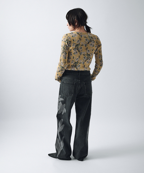 JOURNAL STANDARD（ジャーナルスタンダード）の「【TOLIGHT×JOURNALSTANDARD】 フラワーリブニット（ニット/セーター・レディース・イエロー/チャコールグレー・FREE）」の17枚目の写真