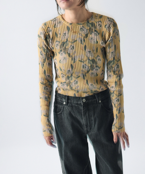 JOURNAL STANDARD（ジャーナルスタンダード）の「【TOLIGHT×JOURNALSTANDARD】 フラワーリブニット（ニット/セーター・レディース・イエロー/チャコールグレー・FREE）」の16枚目の写真