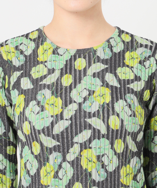 JOURNAL STANDARD（ジャーナルスタンダード）の「【TOLIGHT×JOURNALSTANDARD】 フラワーリブニット（ニット/セーター・レディース・イエロー/チャコールグレー・FREE）」の9枚目の写真