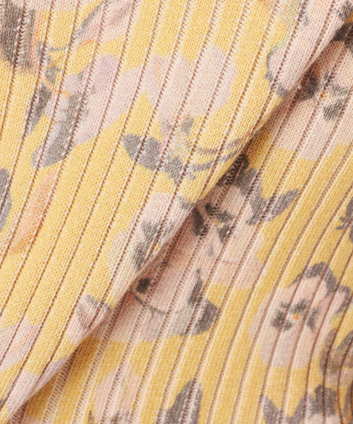 JOURNAL STANDARD（ジャーナルスタンダード）の「【TOLIGHT×JOURNALSTANDARD】 フラワーリブニット（ニット/セーター・レディース・イエロー/チャコールグレー・FREE）」の3枚目の写真