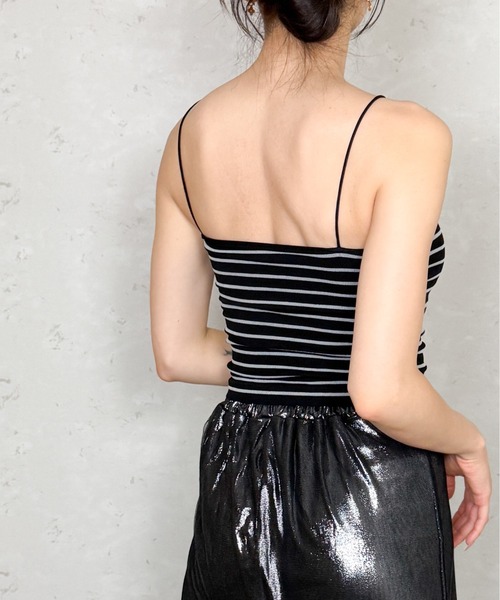 Per sist ence(パーシエンス)の「アメスリスパゲッティショルダーブラトップ(キャミソール・レディース・ブラック×ホワイト/ホワイト/ブラック/ホワイト×ブラック・FREE)」の12枚目の写真