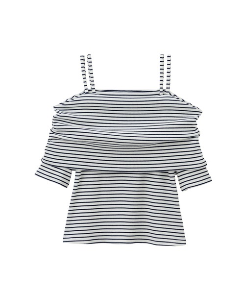 RANAN(ラナン)の「オフショルリブカットソーTシャツ(Tシャツ/カットソー・レディース・ホワイト×ブラック/ブラック/オフホワイト/ミント・LL/L/M)」の20枚目の写真