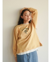 Slit hem logo sweatshirt