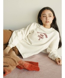 Slit hem logo sweatshirt